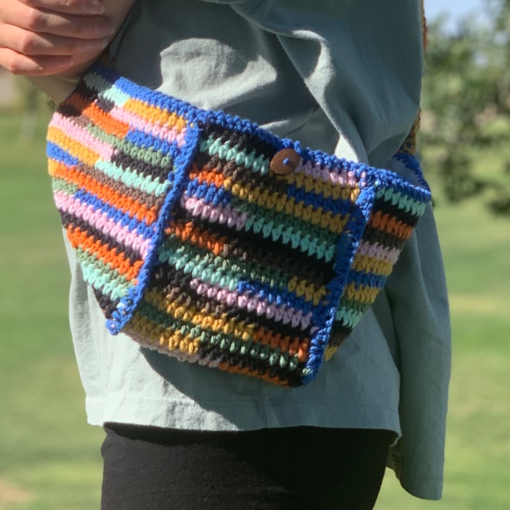 Handmade crochet crossbody Fanny pack , festival Fanny